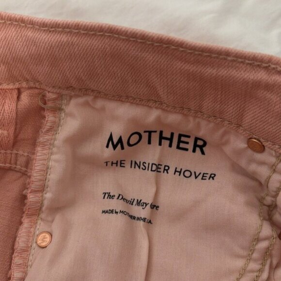 MOTHER The Insider Hover High Rise Straight Jeans– Peach Parfait  Size 26  NWT✨ - Picture 9 of 12